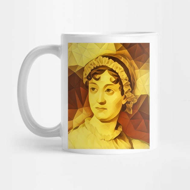 Jane Austen Golden Portrait | Jane Austen Artwork 11 by JustLit